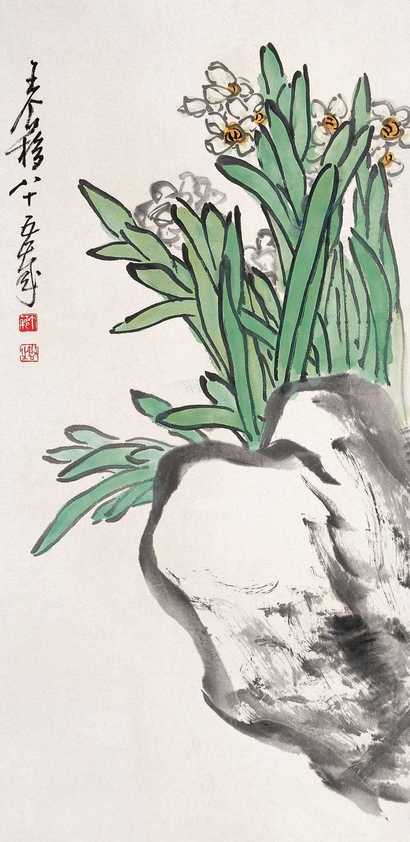 王个簃 水仙 立轴